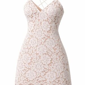 Lovely Day Blush Pink Lace Mini Dress